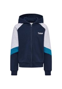 Dziecięca bluza z kapturem zapinana na zamek Hummel Blocked Loose. Typ kołnierza: kaptur. Kolor: niebieski #1