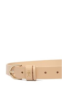 TOMMY HILFIGER - Tommy Hilfiger Pasek Damski Essential Effortless 2.5 Go AW0AW16836 Beżowy. Kolor: beżowy. Materiał: skóra #2