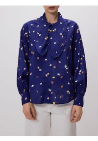 Reserved - Koszula z kwiatowym motywem - niebieski. Kolor: niebieski. Materiał: bawełna. Wzór: kwiaty