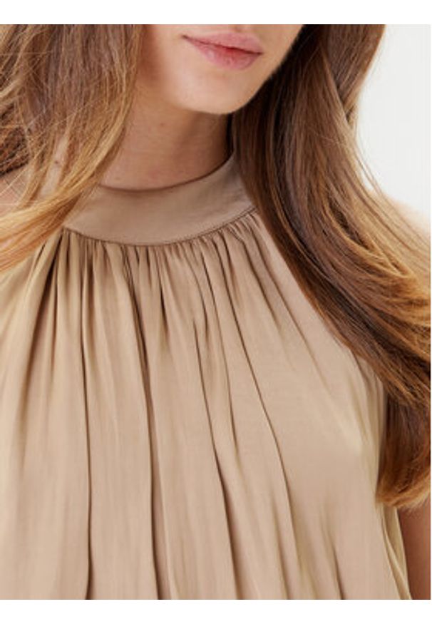 Morgan Sukienka koktajlowa 222-RAMAGE Beżowy Regular Fit. Kolor: beżowy. Materiał: syntetyk. Styl: wizytowy