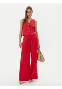 LOLA CASADEMUNT Spodnie palazzo LS2514010 Czerwony Wide Leg. Kolor: czerwony. Materiał: lyocell #3