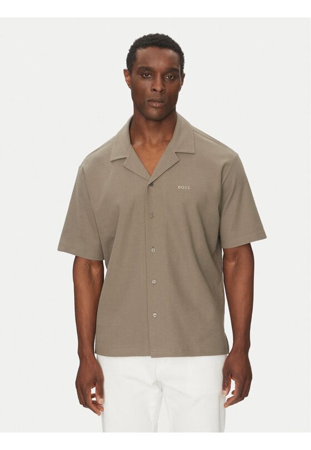 BOSS Koszula 50536745 Beżowy Relaxed Fit. Kolor: beżowy. Materiał: bawełna