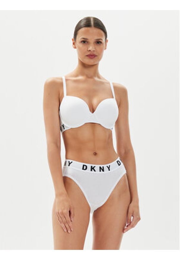 DKNY Biustonosz z fiszbiną DK7511 Biały. Kolor: biały. Materiał: bawełna