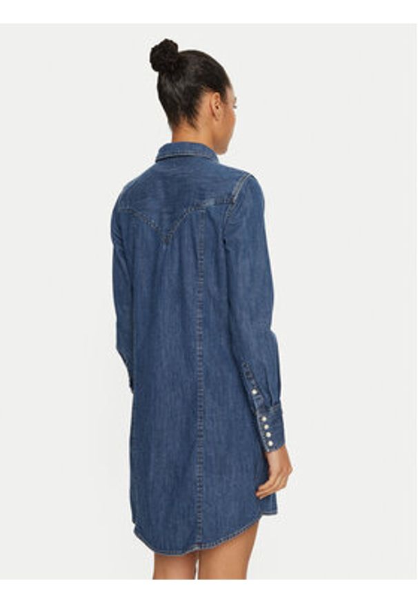 Wrangler Sukienka jeansowa 112356498 Niebieski Regular Fit. Kolor: niebieski. Materiał: bawełna