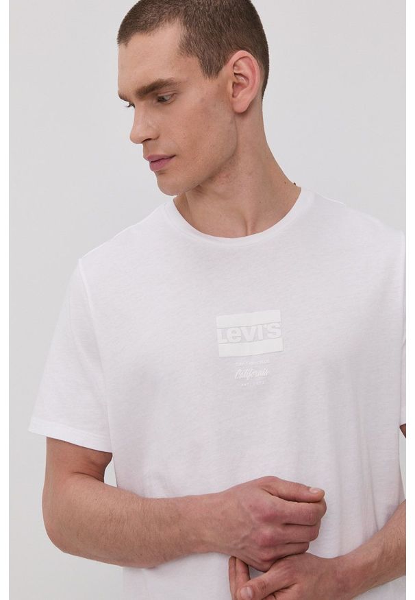 Levi's® - Levi's - T-shirt. Okazja: na co dzień, na spotkanie biznesowe. Kolor: biały. Wzór: nadruk. Styl: biznesowy, casual