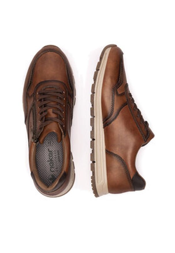 Rieker Półbuty B0504-24 Brązowy. Kolor: brązowy. Materiał: skóra