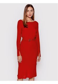 Patrizia Pepe Sukienka koktajlowa 8A1022/A8I1-R754 Czerwony Slim Fit. Kolor: czerwony. Materiał: wiskoza. Styl: wizytowy #1