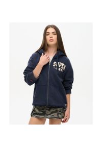 Superdry - Bluza z kapturem vintage sportowa. Typ kołnierza: kaptur. Kolor: niebieski #1