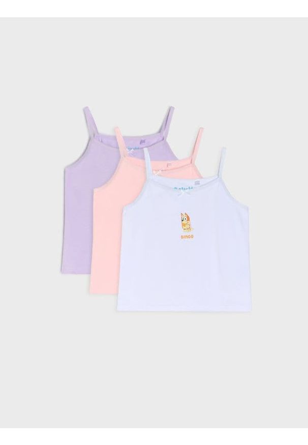 Sinsay - Bawełniana koszulka 3 pack Bluey - biały. Kolor: biały. Materiał: bawełna