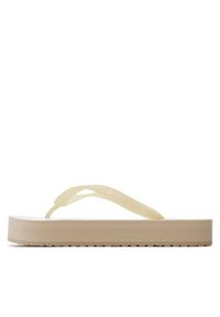 Calvin Klein Jeans Japonki Beach Sandal Flatform Monologo YW0YW01617 Écru. Materiał: syntetyk #4