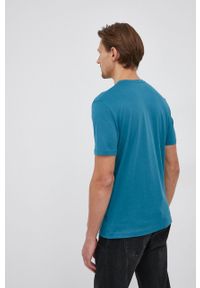BOSS - Boss - T-shirt bawełniany. Okazja: na co dzień. Kolor: turkusowy. Materiał: bawełna. Wzór: gładki. Styl: casual
