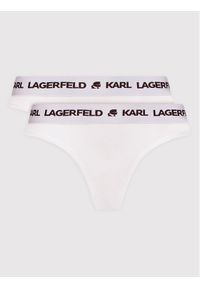 Karl Lagerfeld - KARL LAGERFELD Komplet 2 par stringów Logo Set 211W2126 Biały. Kolor: biały. Materiał: lyocell