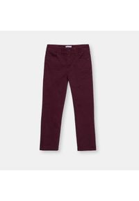 Sinsay - Bawełniane jeansy z prostą nogawką - Bordowy. Kolor: czerwony #1