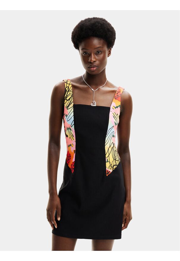 Desigual Sukienka letnia MONSIEUR CHRISTIAN LACROIX Marbella 24SWVW75 Czarny Slim Fit. Kolor: czarny. Materiał: wiskoza. Sezon: lato