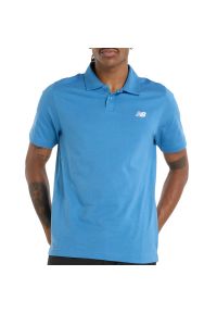 Koszulka męska New Balance MT51504SET - niebieska. Typ kołnierza: polo. Kolor: niebieski. Materiał: materiał, bawełna #1