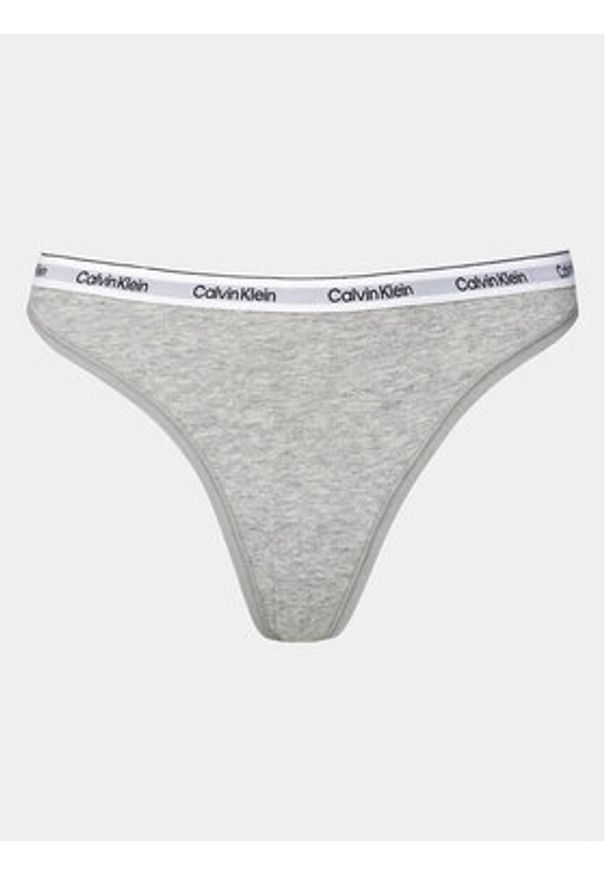 Calvin Klein Underwear Stringi 000QD5043E Szary. Kolor: szary. Materiał: bawełna