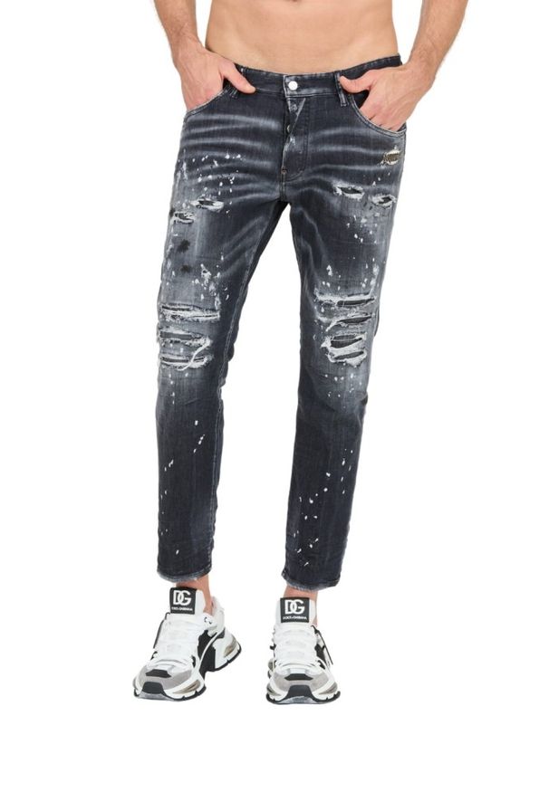 DSQUARED2 Czarne jeansy Skater Jean. Kolor: czarny