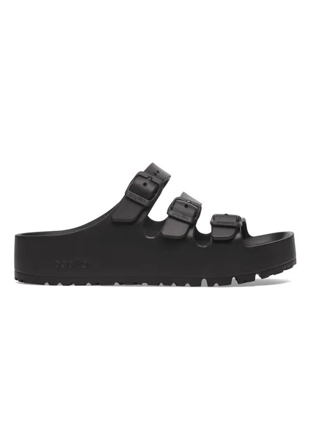 Birkenstock Florida III Flex Platform EVA Black Klapki damskie. Okazja: na plażę. Kolor: czarny. Wzór: paski. Sezon: lato. Obcas: na platformie. Styl: klasyczny, elegancki