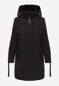 Renee - Czarna Przejściowa Kurtka Parka z Rękawami z Możliwością Podpięcia Tinarae. Okazja: na spacer. Kolor: czarny #3