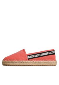 Tommy Jeans Espadryle Tjw Flatform Webbing Espadrille EN0EN02362 Koralowy. Kolor: pomarańczowy. Materiał: materiał