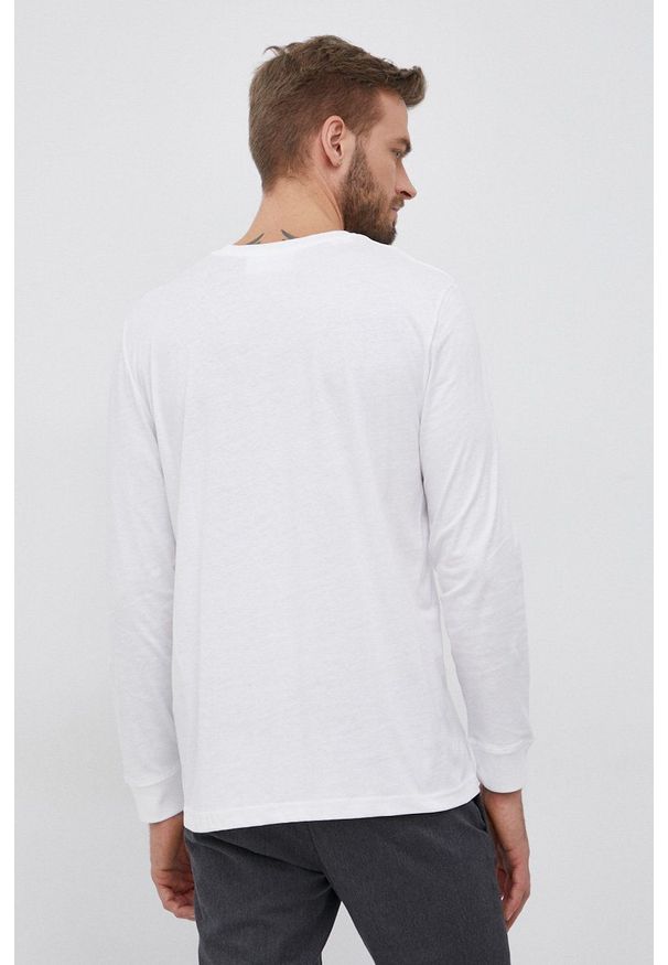Selected - Longsleeve bawełniany. Kolor: biały. Materiał: bawełna. Długość rękawa: długi rękaw. Wzór: gładki