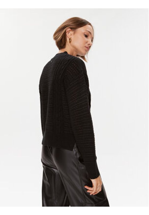 Guess Sweter W3BR37 Z2X40 Czarny Regular Fit. Kolor: czarny. Materiał: syntetyk
