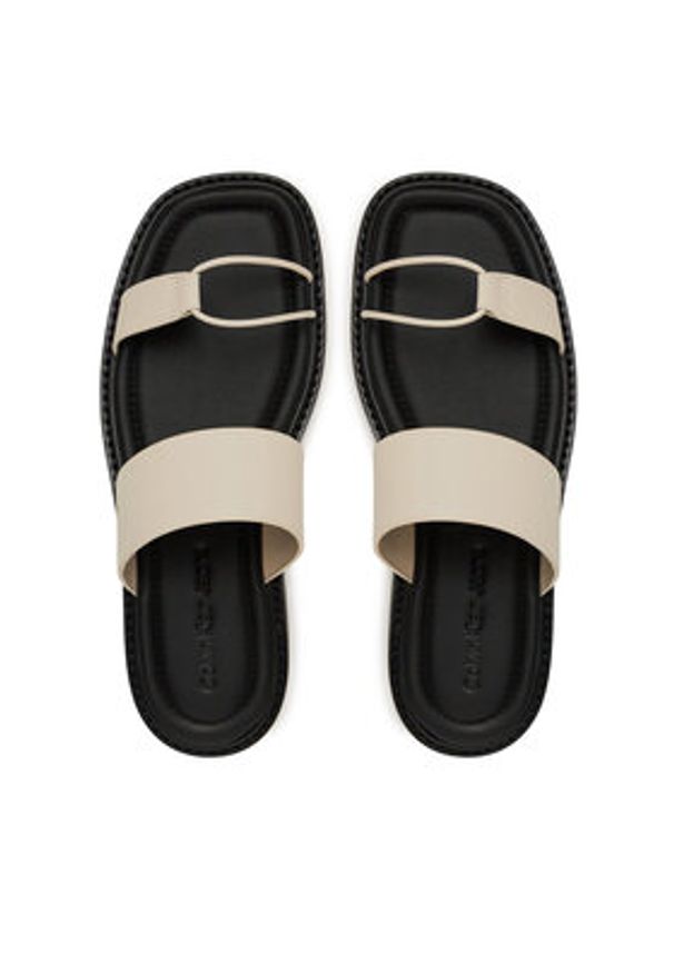 Calvin Klein Jeans Klapki Rope Sandal Soft Lth Mg YW0YW01864 Écru. Materiał: skóra