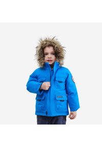 quechua - Parka turystyczna dla dzieci Quechua SH500 Ultra-Warm wodoodporna. Kolor: niebieski. Materiał: futro, materiał #1