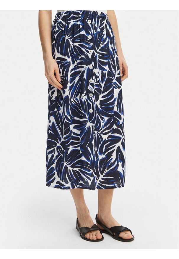 only - ONLY Spódnica midi Nova 15222223 Granatowy Regular Fit. Kolor: niebieski. Materiał: wiskoza