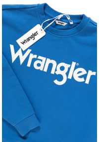 Wrangler - BLUZA WRANGLER DAMSKA LOGO SWEAT DEEP WATER W6072HQDF. Wzór: nadruk #2