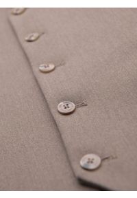 Ombre Clothing - Kamizelka męska garniturowa z klasycznym detalem i podszewką – beżowa V1 - Rozmiar: XXL. Kolor: beżowy. Materiał: wiskoza, poliester, materiał. Styl: klasyczny #6