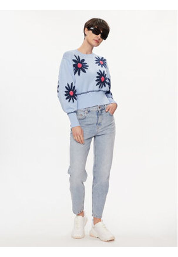 United Colors of Benetton - United Colors Of Benetton Sweter 1194E108Y Błękitny Regular Fit. Kolor: niebieski. Materiał: bawełna
