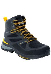 Buty trekkingowe męskie Jack Wolfskin Force Striker Texapore Mid. Wysokość cholewki: za kostkę. Zapięcie: sznurówki. Kolor: czarny. Materiał: guma, syntetyk, tkanina, materiał. Szerokość cholewki: normalna