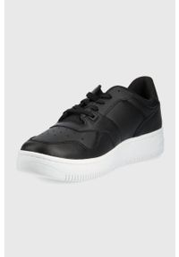 Tommy Jeans sneakersy skórzane kolor czarny. Kolor: czarny. Materiał: skóra