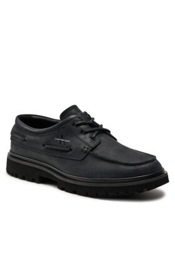 Calvin Klein Jeans Półbuty Hybrid Boat Shoe Slipon Lh Btw YM0YM00937 Czarny. Kolor: czarny. Materiał: skóra