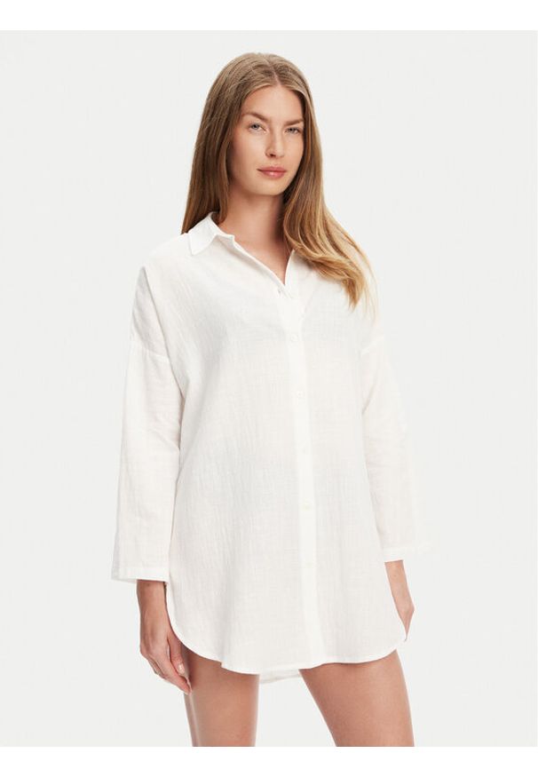 YSABEL MORA Koszula 86148 Biały Relaxed Fit. Kolor: biały. Materiał: bawełna