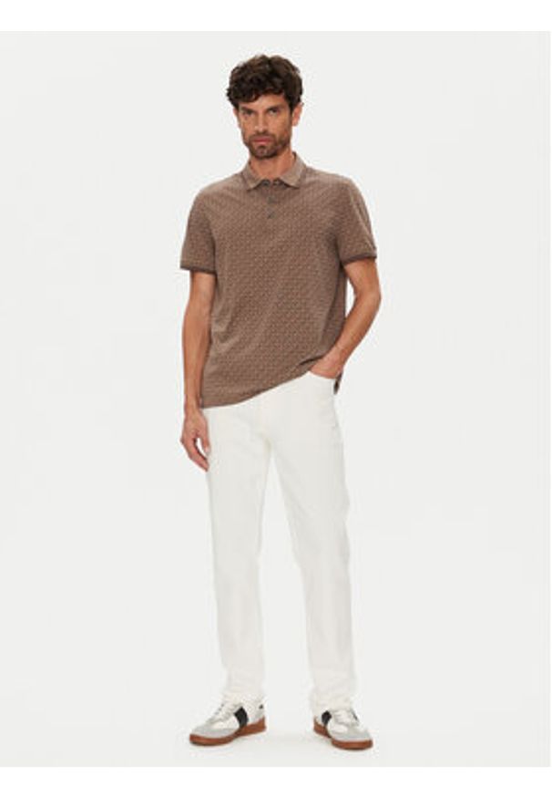 Michael Kors Polo CS550V85KS Brązowy Regular Fit. Typ kołnierza: polo. Kolor: brązowy. Materiał: bawełna