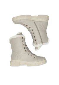 Rieker Trzewiki X3402-60 Beżowy. Kolor: beżowy. Materiał: materiał #2