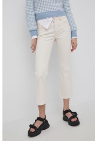 only - Only jeansy damskie medium waist. Kolor: beżowy
