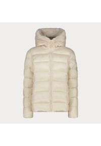 Damska kurtka z kapturem CMP. Typ kołnierza: kaptur. Kolor: beżowy. Materiał: puch. Sport: narciarstwo