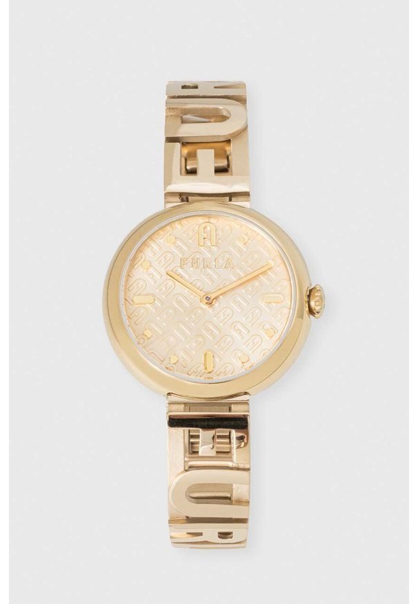 Furla zegarek WW00049003L2 damski kolor złoty. Kolor: złoty. Materiał: materiał