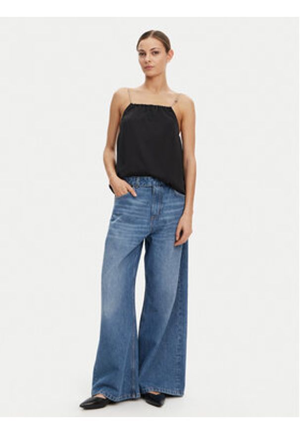 Hugo - HUGO Top Cebena 50536436 Czarny Regular Fit. Kolor: czarny. Materiał: syntetyk