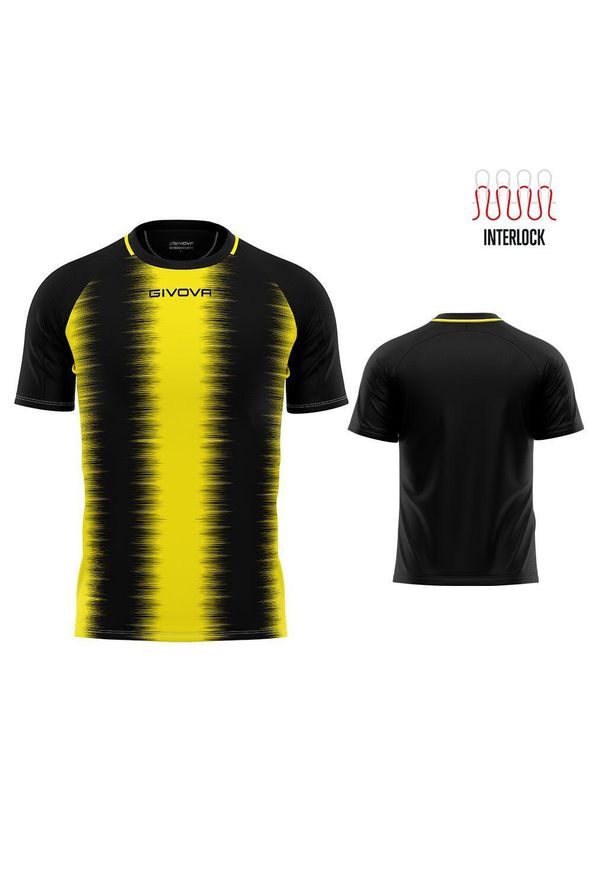 Givova Stripe Sport T-shirt Żółto-Czarny XL - Oddychający i Zrównoważony. Kolor: czarny, żółty, wielokolorowy. Sport: piłka nożna