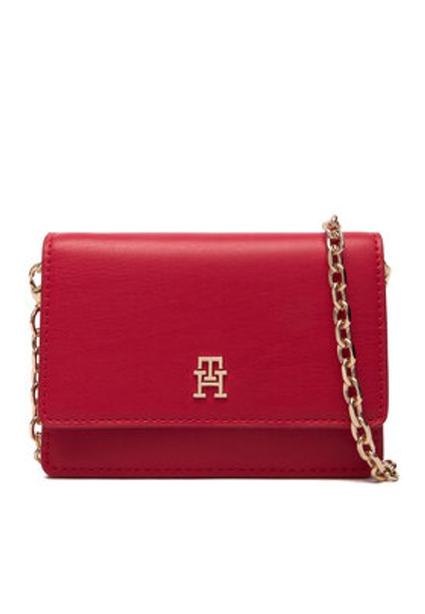 TOMMY HILFIGER - Tommy Hilfiger Torebka Th Icon Card Holder W/Chain AW0AW18248 Czerwony. Kolor: czerwony. Materiał: skórzane