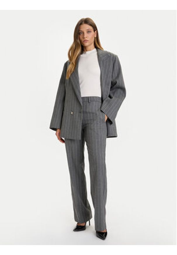 ViCOLO Spodnie materiałowe TF0232 Szary Regular Fit. Kolor: szary. Materiał: syntetyk