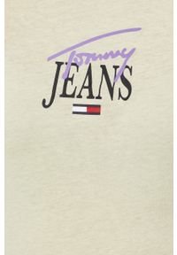 Tommy Jeans T-shirt damski kolor żółty. Okazja: na co dzień. Kolor: żółty. Materiał: bawełna, dzianina. Wzór: nadruk. Styl: casual #3