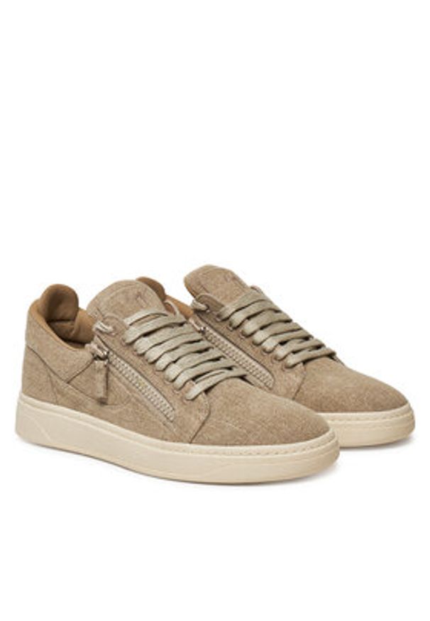 Giuseppe Zanotti - GIUSEPPE ZANOTTI Sneakersy RM50002/001 Beżowy. Kolor: beżowy. Materiał: materiał