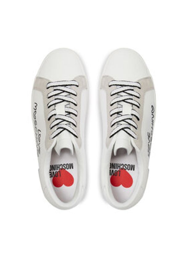 Love Moschino - LOVE MOSCHINO Sneakersy JA15512G0IIAC10A Biały. Kolor: biały. Materiał: skóra