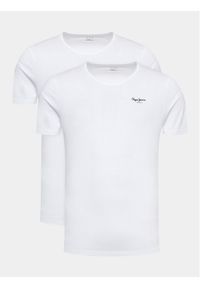 Pepe Jeans Komplet 2 t-shirtów Pepe Tshirt 2P PMU10976 Biały Regular Fit. Kolor: biały. Materiał: bawełna