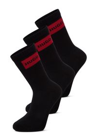 Hugo - HUGO Skarpety w 3-paku Mężczyźni czarny jednolity, 43-46. Kolor: czarny. Materiał: bawełna. Wzór: jednolity #1